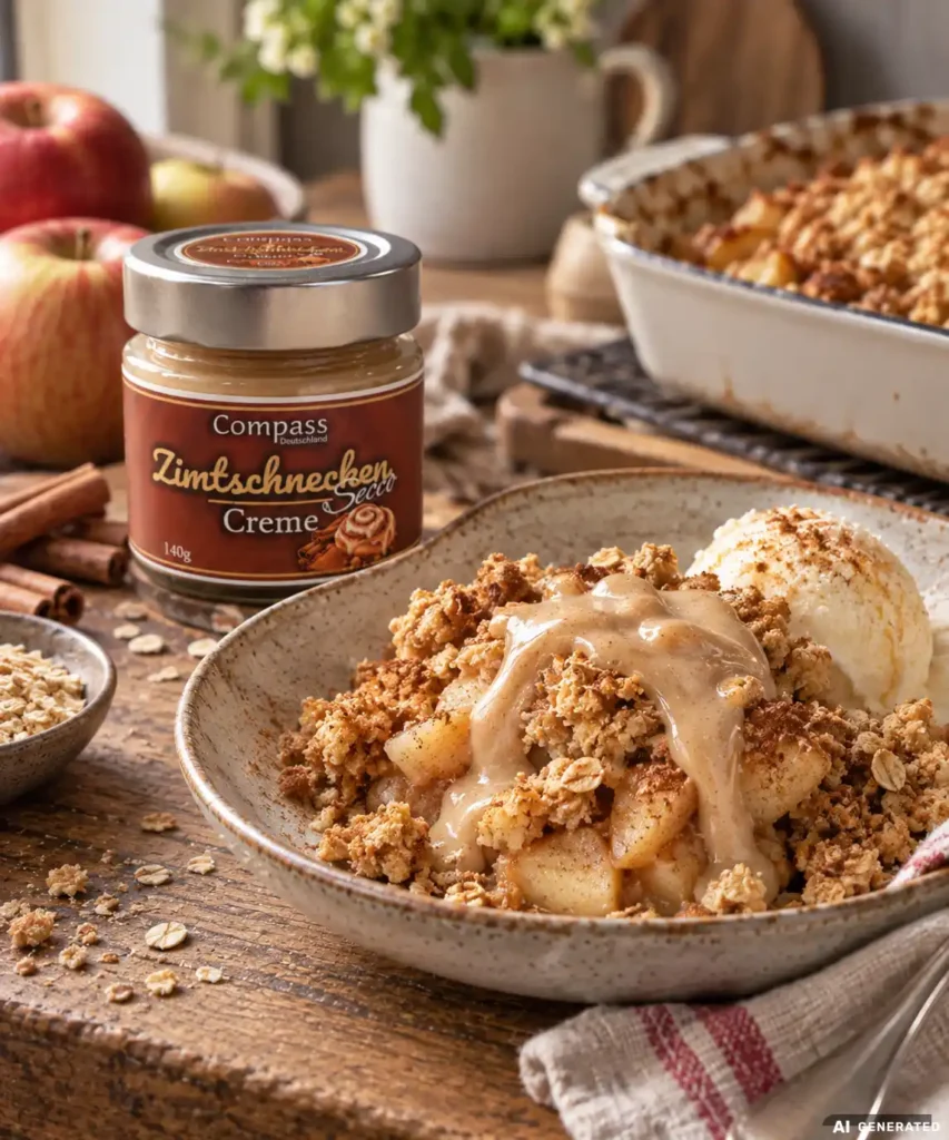 Apfel-Zimtschnecken-Crumble