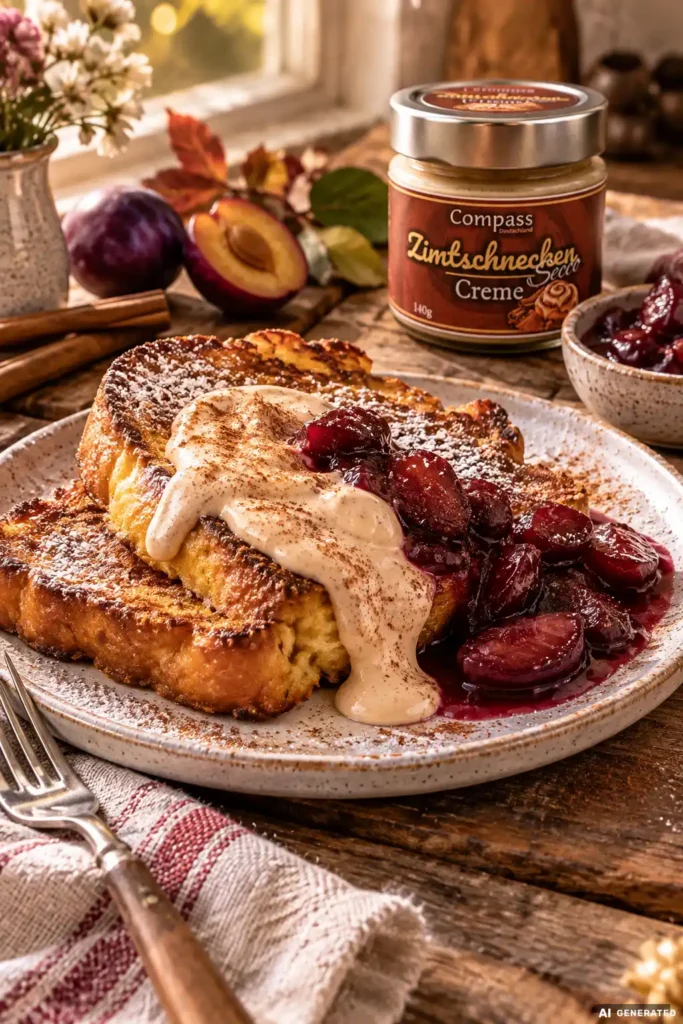 Arme Ritter mit Pflaumenkompott
