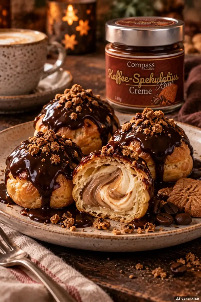 Profiteroles mit Kaffee-Spekulatius-Füllung