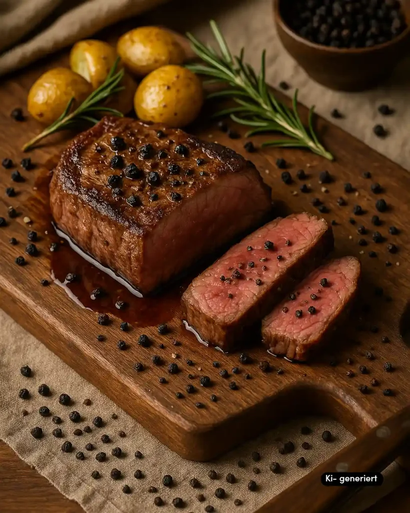 Steak Deluxe mit fermentiertem Pfeffer-Crunch Kopie