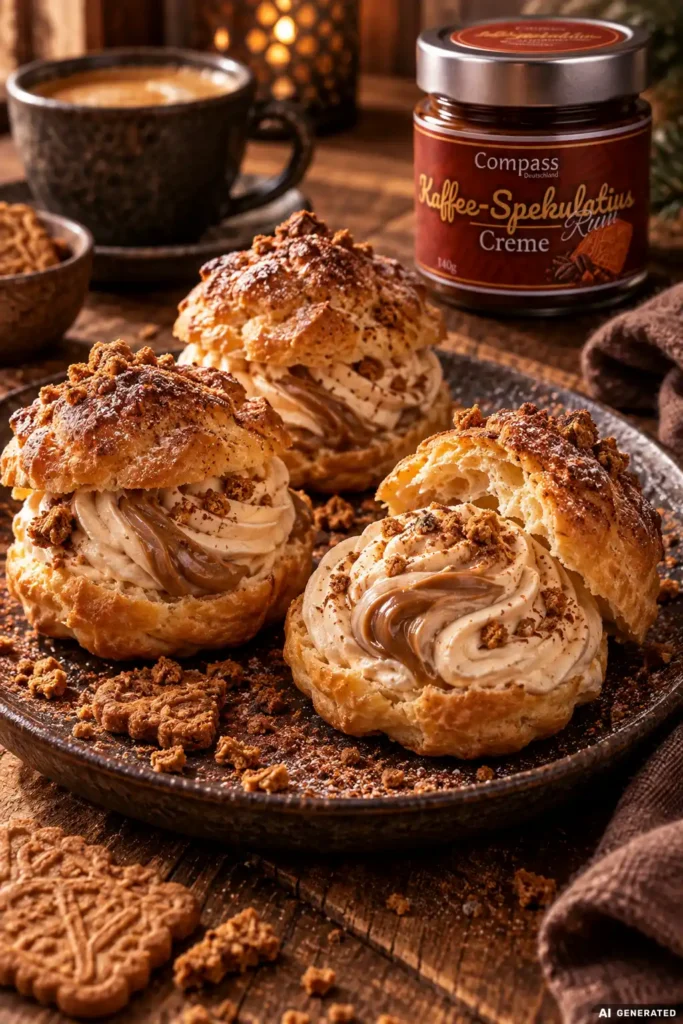Windbeutel mit Kaffee-Spekulatius-Sahne